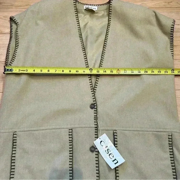 NWT OLSEN Wool Cashmere Vest PTP 24” - Picture 7 of 13